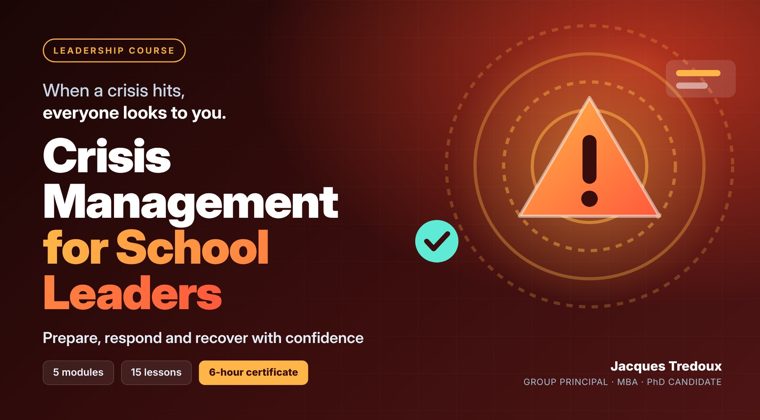 Crisis Management for School Leaders course cover