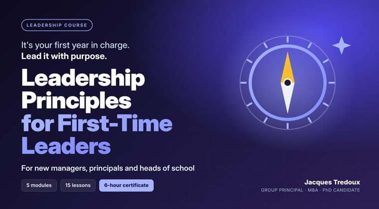 Leadership Principles for First-Time Managers and Principals course cover
